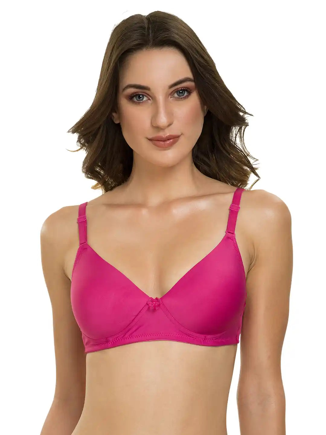 Sushme Heavily Padded Semi Push-Up Bra - Soft Polyamide Fabric - 3/4th Coverage, Wireless, Multiway Straps, Seamless - Everyday T-Shirt Bra (Sushme-199-DPK)
