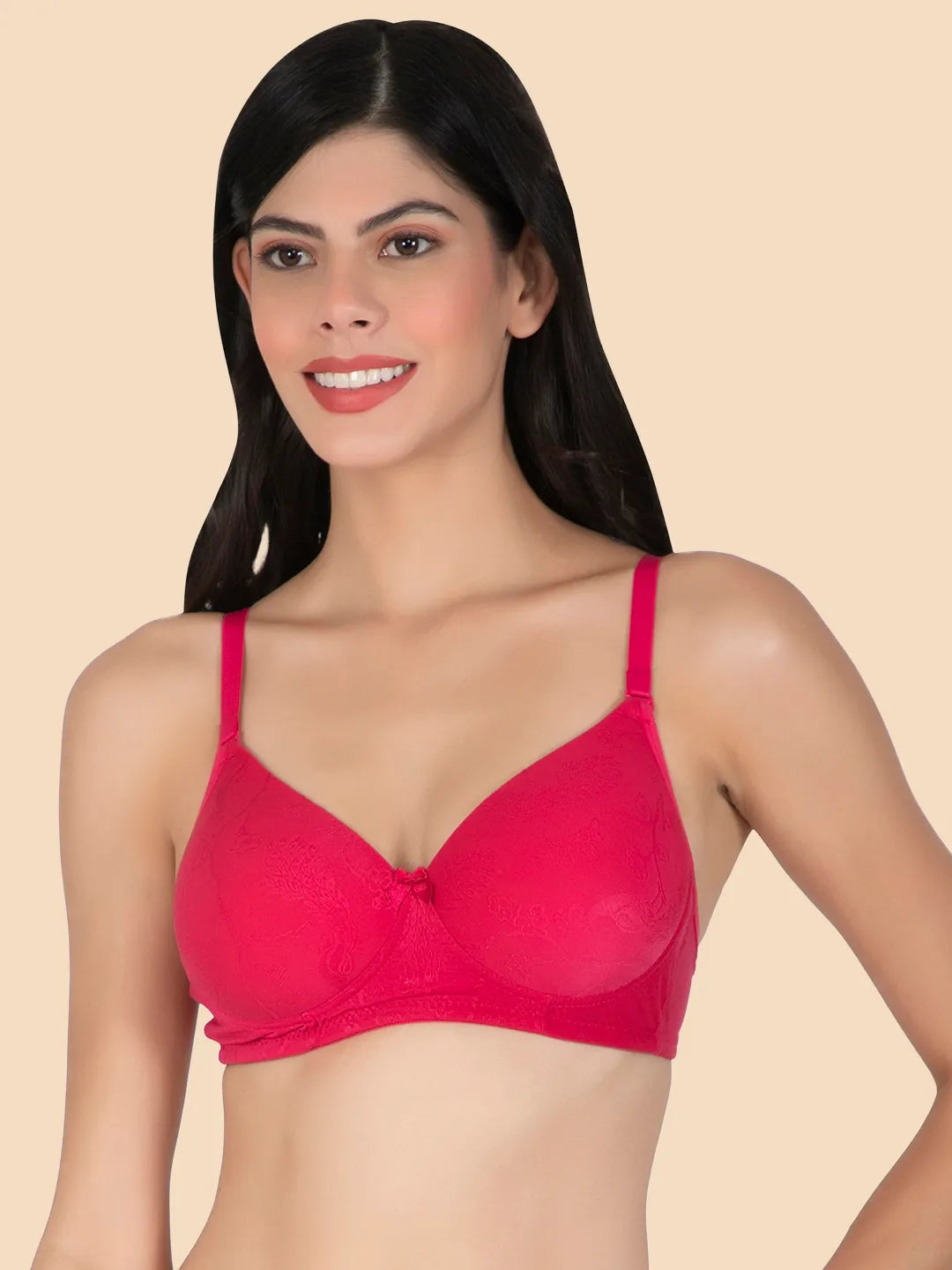 Tweens Women's Lightly Padded Full Coverage Designer Lace Bra- Available in B & C Cup Sizes, Wirefree, Rash-Free Straps (SUSHME 2513-DPK)