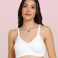 Sushme Invisi-Soft Easy-Fit Seamless Bonded T-Shirt Bra | Full Coverage | Elastic-Free Comfort | Wire-Free | Elastic-Free Side Wings | B. C. D Cup Sizes(Sushme IS 352-WH)
