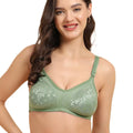 Sushme Lightly Padded Printed Lace Minimiser Bra | Full Coverage | Wire-Free | Soft Cotton Fabric | Adjustable Straps | Hook & Eye Closure | Plus Size Support (Sushme F-1136)