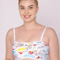 Sushme Minimiser Non Padded - 100% Cotton - U-Shaped Back - Full Coverage, Wirefree, Seamless T-Shirt Bra (Sushme TUBE BRA 279126-PRINTED)