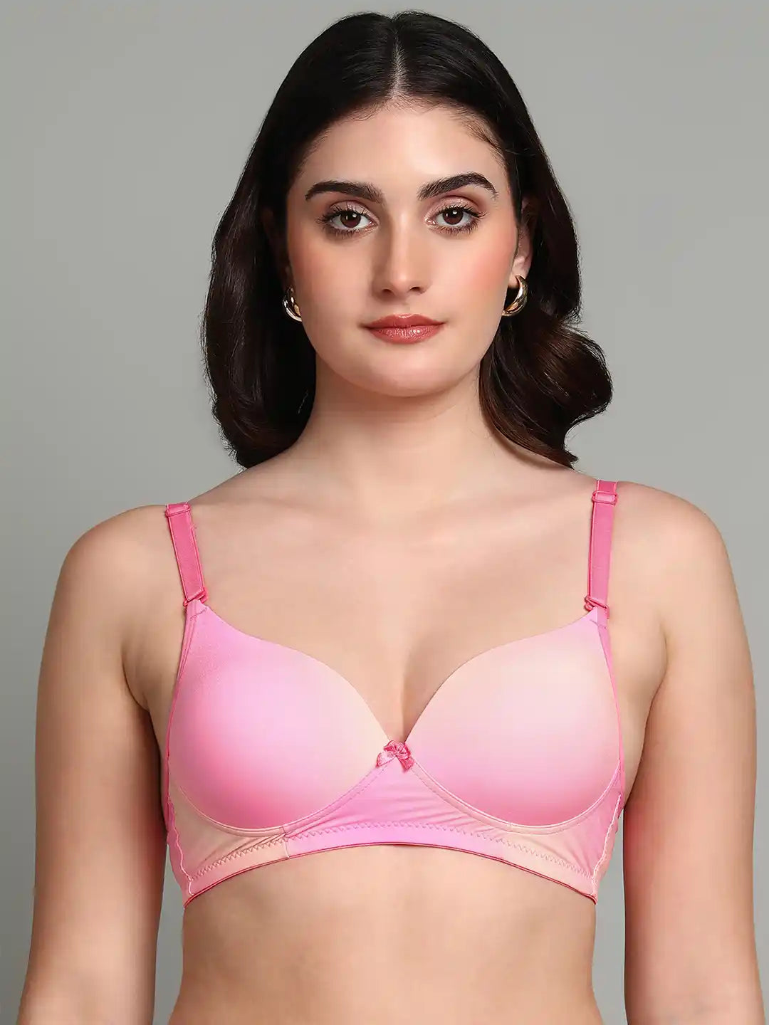 Sushme Medium Padded Cotton Rich Bra - Full Coverage, Seamless, Multiway Straps, Wirefree Everyday T-Shirt Bra (Sushme 15337-PRINTED)