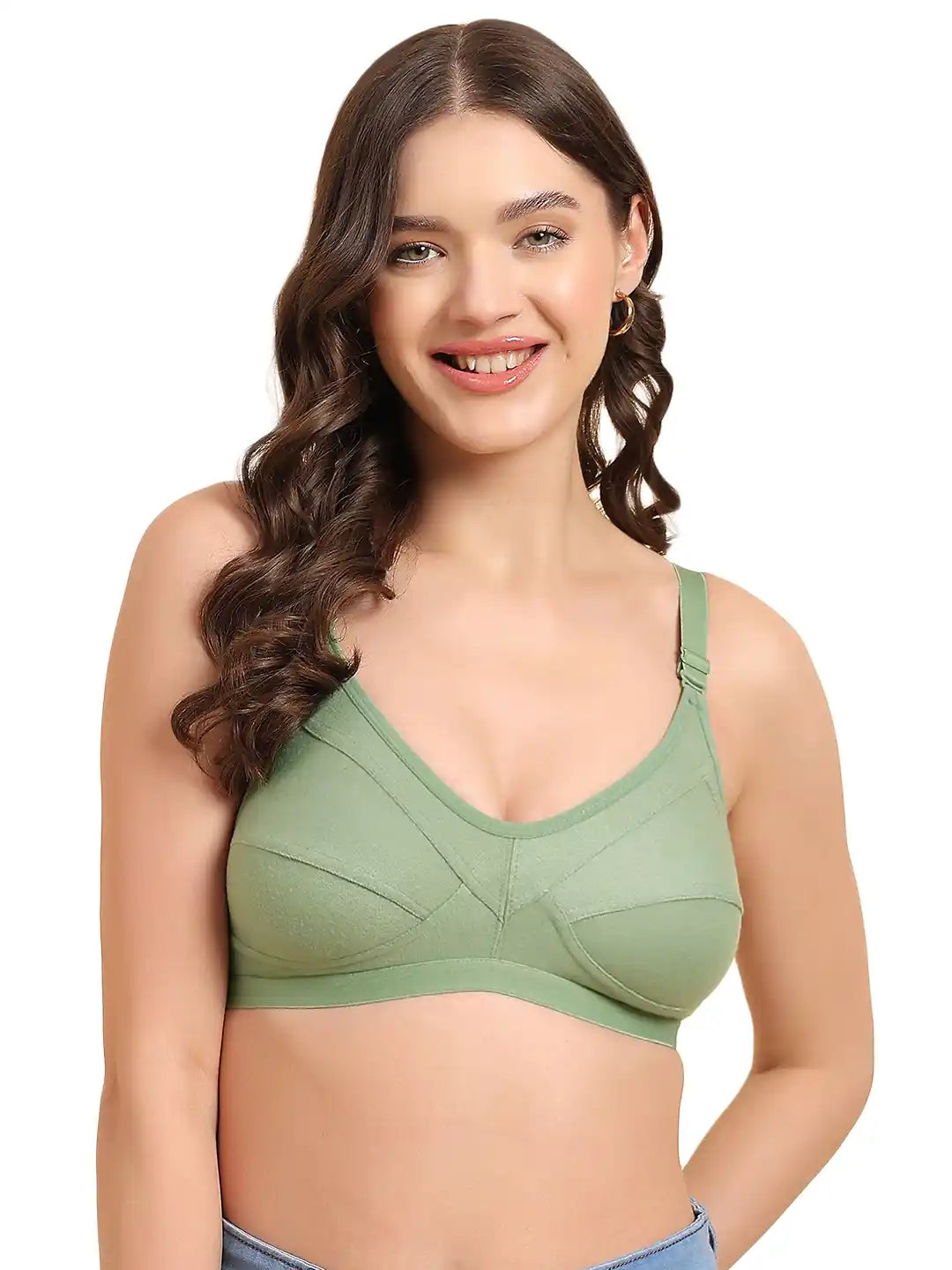 Sushme Non-Padded M-Shape Minimiser Bra | Full Coverage | Adjustable Straps | Hook & Eye Closure | Plus Size Comfort | Ideal for Daily Wear (Sushme F-1161)