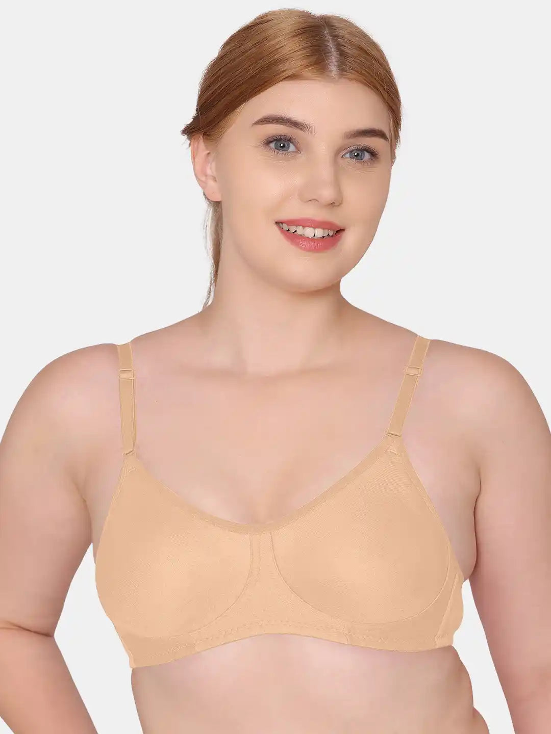 Sushme Non Padded Uniform Bra - Cotton Rich Fabric - Full Coverage, Multiway Straps, Wirefree, Seamless T-Shirt Bra (Sushme-253-SK)
