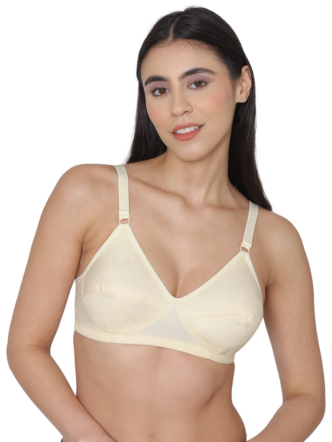 Sushme Minimiser Full Figure Bra - 100% Cotton - Non-Padded - Full Coverage, Wireless Seamed Bra (Sushme 375-SK)