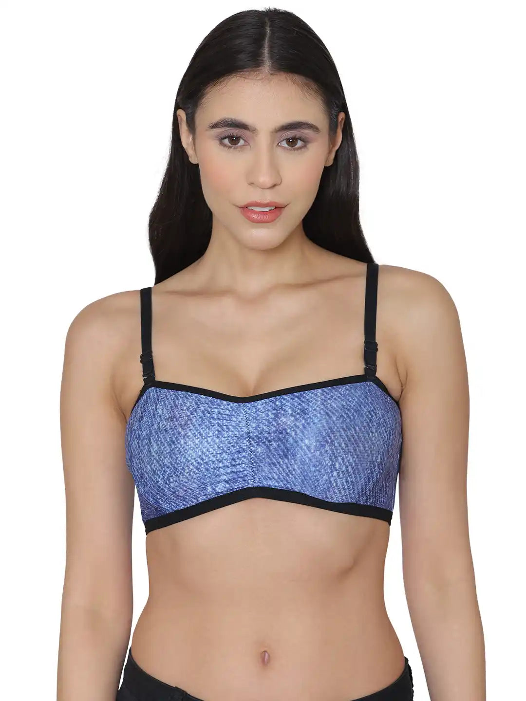 Sushme Minimiser Non Padded - 100% Cotton - U-Shaped Back - Full Coverage, Wirefree, Seamless T-Shirt Bra (Sushme TUBE BRA 279131-PRINTED)