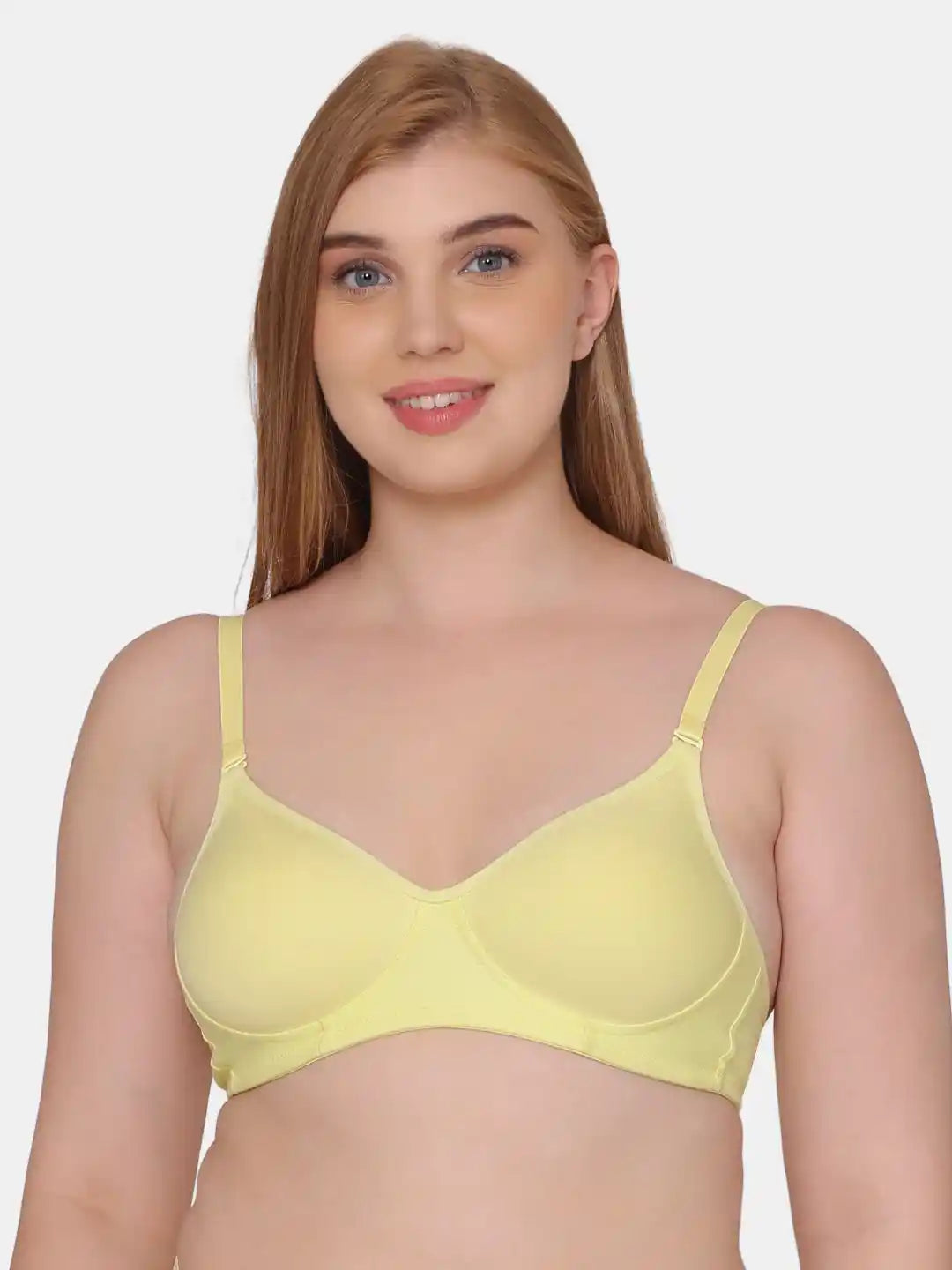 Sushme Beginners Sports Bra - Non Padded - Racer Back - Broad Strap - Full Coverage - Wirefree, Seamless T-Shirt Bra (Sushme 1301-LMN)