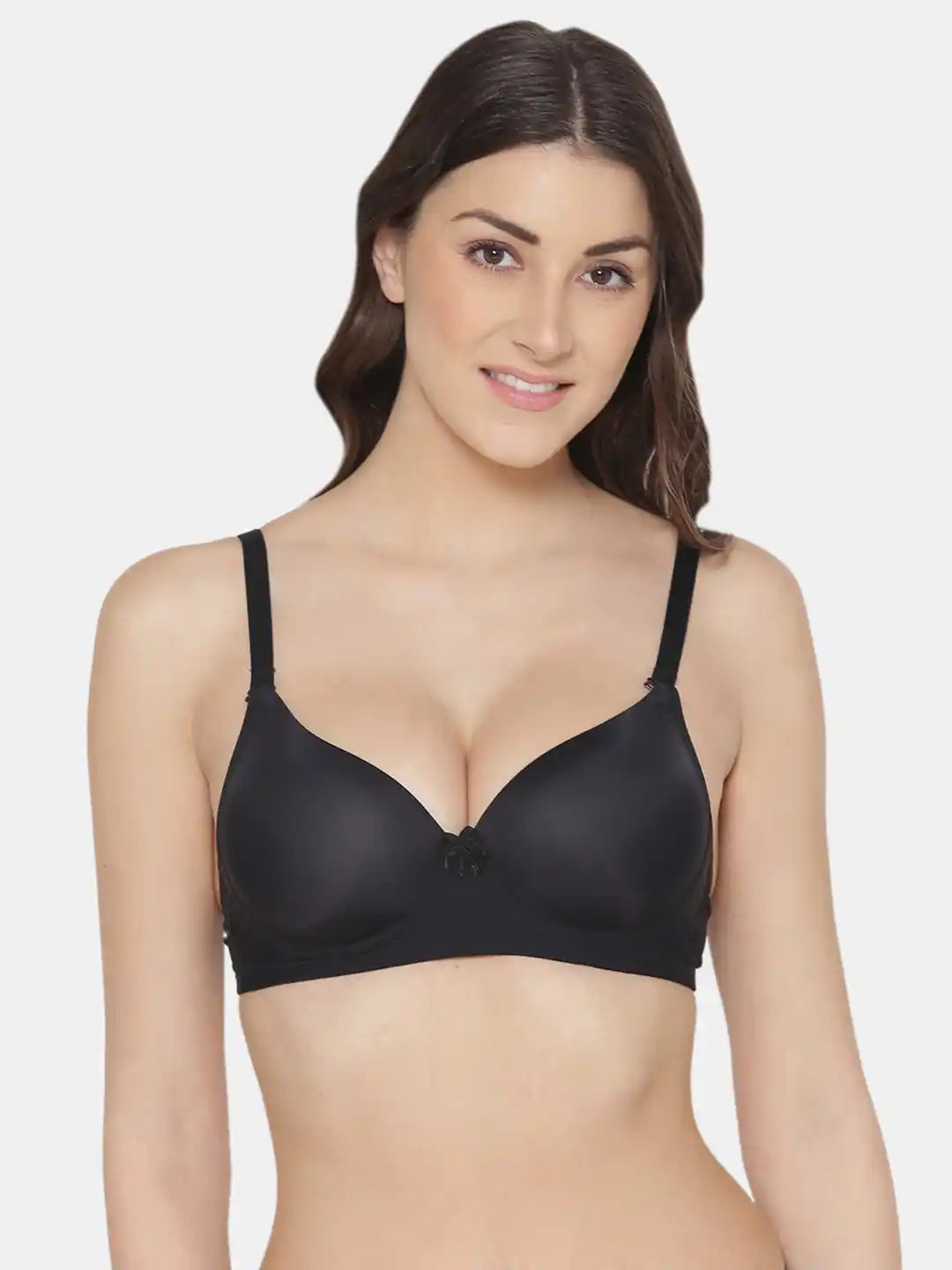 Sushme Women's Medium Padded Cotton Rich Bra - Seamless, Full Coverage, Single Hook, Cross Back T-Shirt Bra (Sushme-1035)