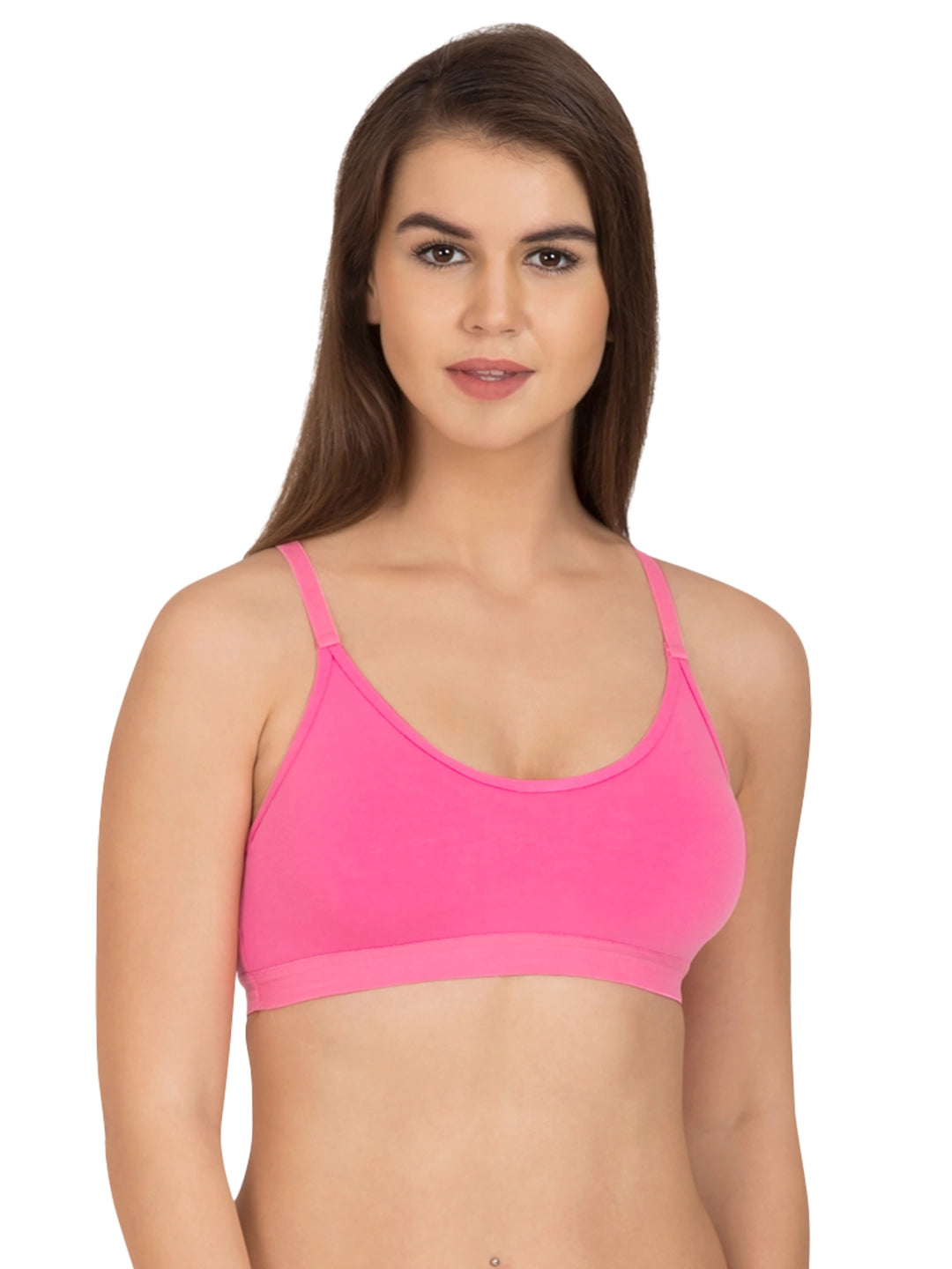Sushme Beginners Sports Bra - Non Padded - Racer Back - Full Coverage - Wirefree, Seamless T-Shirt Bra (Sushme-314)