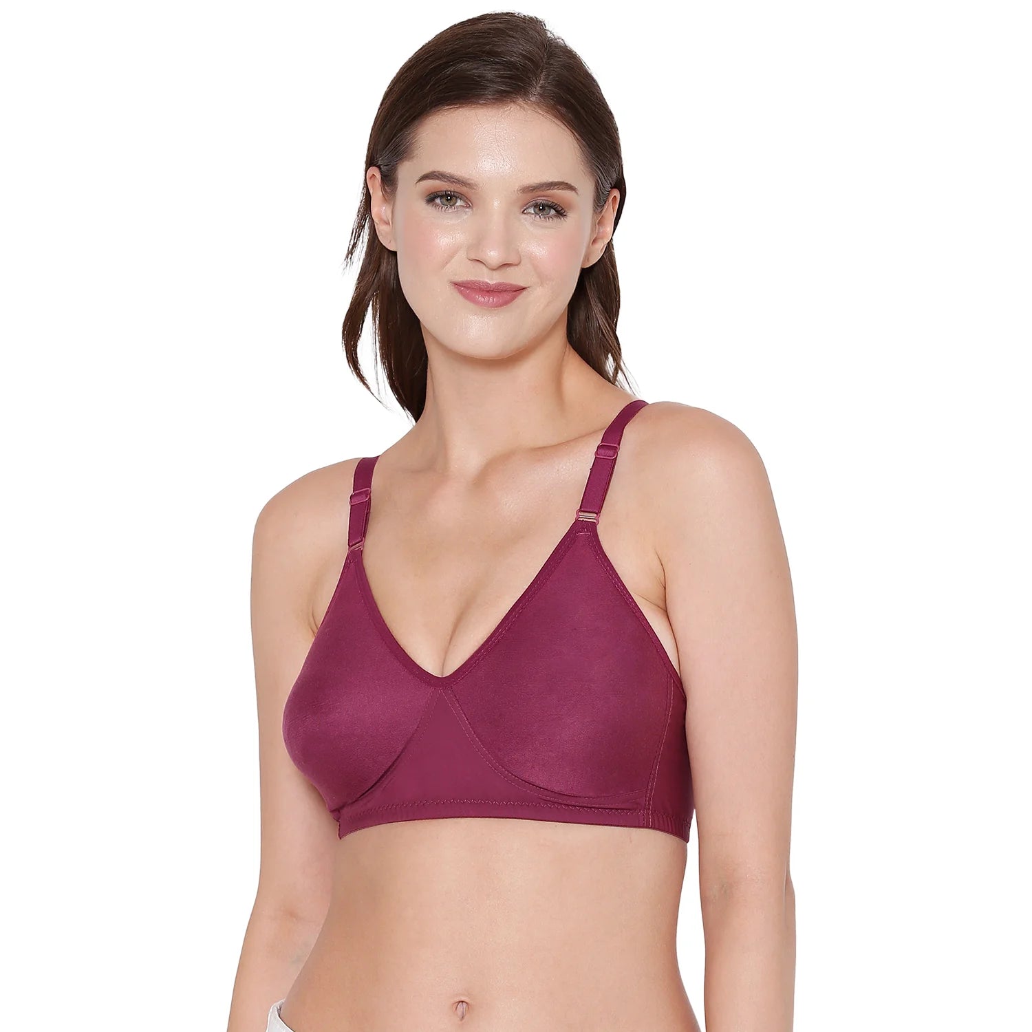 Sushme Minimiser Bra - Everyday Fit - Non Padded - Cotton Rich - Full Coverage - Wirefree - Adjustable Regular Straps - Seamed Bra (Sushme SS-03-MG)