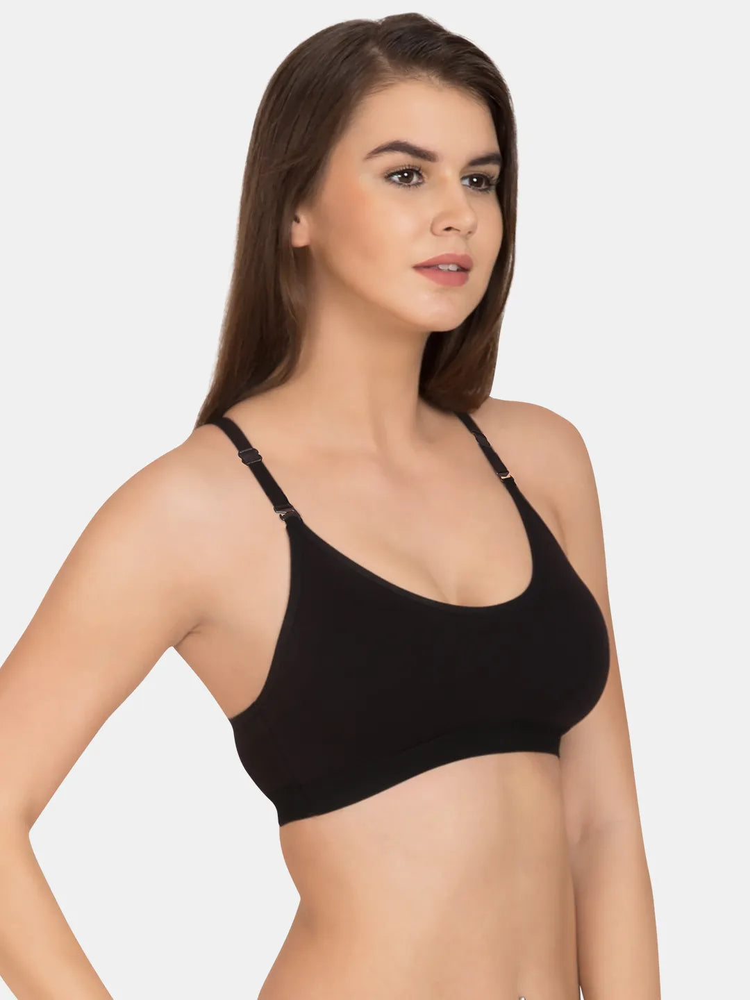 Sushme Sports Bra - Non Padded - Cotton Rich - Wireless - Seamless - T-Shirt Bra (Sushme 41)