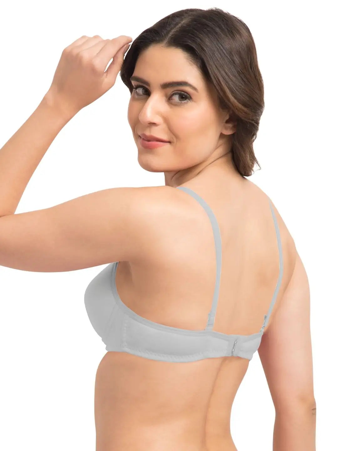 Sushme Super Soft Medium Padded Bra - Cotton Rich - Full Coverage - Wirefree - Multiway Straps - Seamless T-shirt Bra (Sushme 5413-GRY)