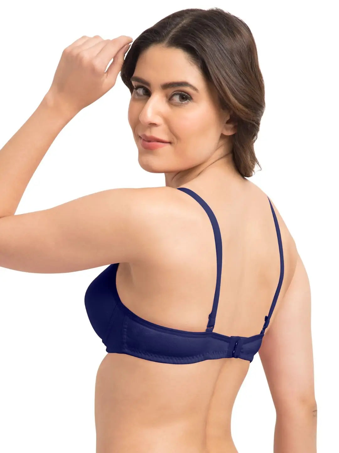 Sushme Super Soft Medium Padded Bra - Cotton Rich - Full Coverage - Wirefree - Multiway Straps - Seamless T-shirt Bra (Sushme 5413-NBLU)