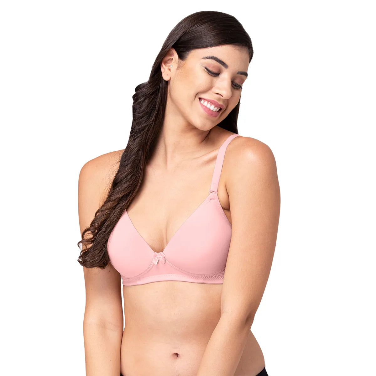 Sushme Heavily Padded Semi Push-Up Bra - Soft Polyamide Fabric - 3/4th Coverage, Wireless, Multiway Straps, Seamless - Everyday T-Shirt Bra (Sushme-199-PK)
