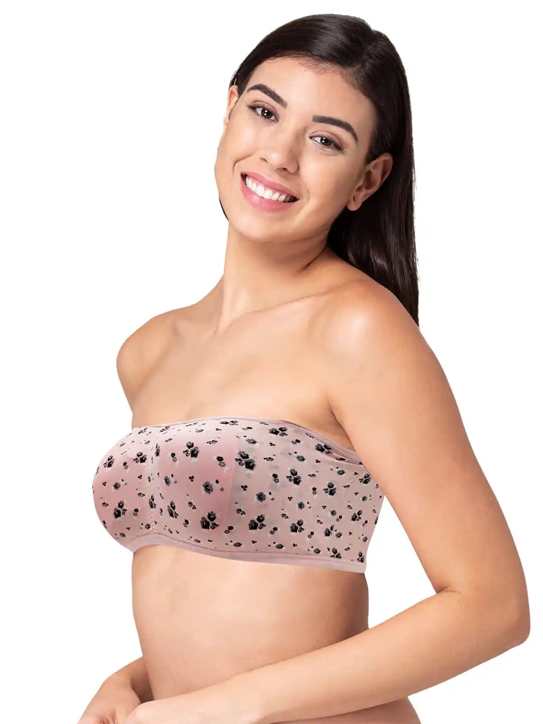 Sushme Minimiser Non Padded - 100% Cotton - U-Shaped Back - Full Coverage, Wirefree, Seamless T-Shirt Bra (Sushme TUBE BRA 279136-PRINTED)