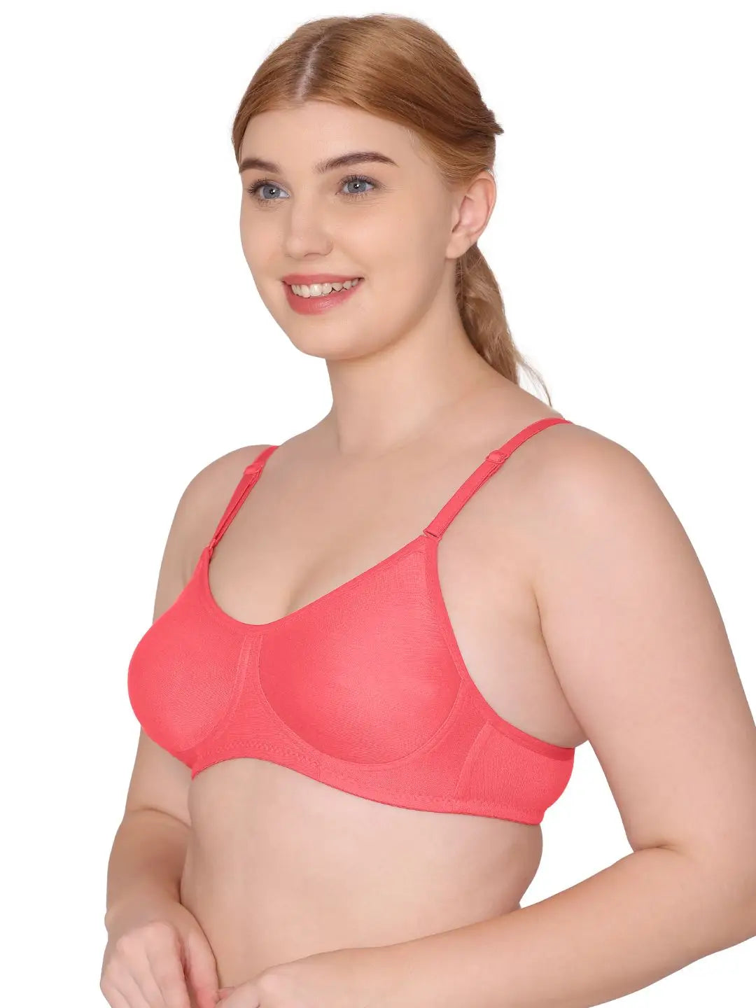 Sushme Non Padded Everyday Bra - Cotton Rich - Full Coverage, Wireless, Seamless, Multiway Straps - T-Shirt Bra (Sushme 83-CRL)