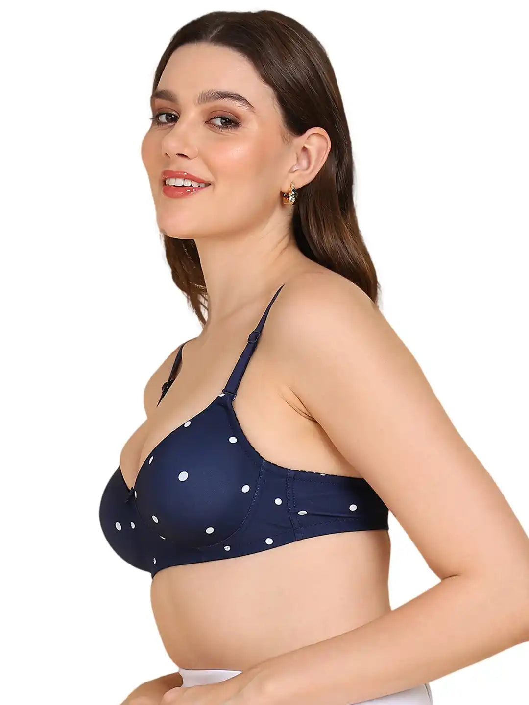 Sushme Backless Transparent Back Bra - Lightly Padded - Soft Polyamide Fabric - Seamless, Full Coverage, Multiway Straps - T-Shirt Bra (Sushme 19952-PRINTED)