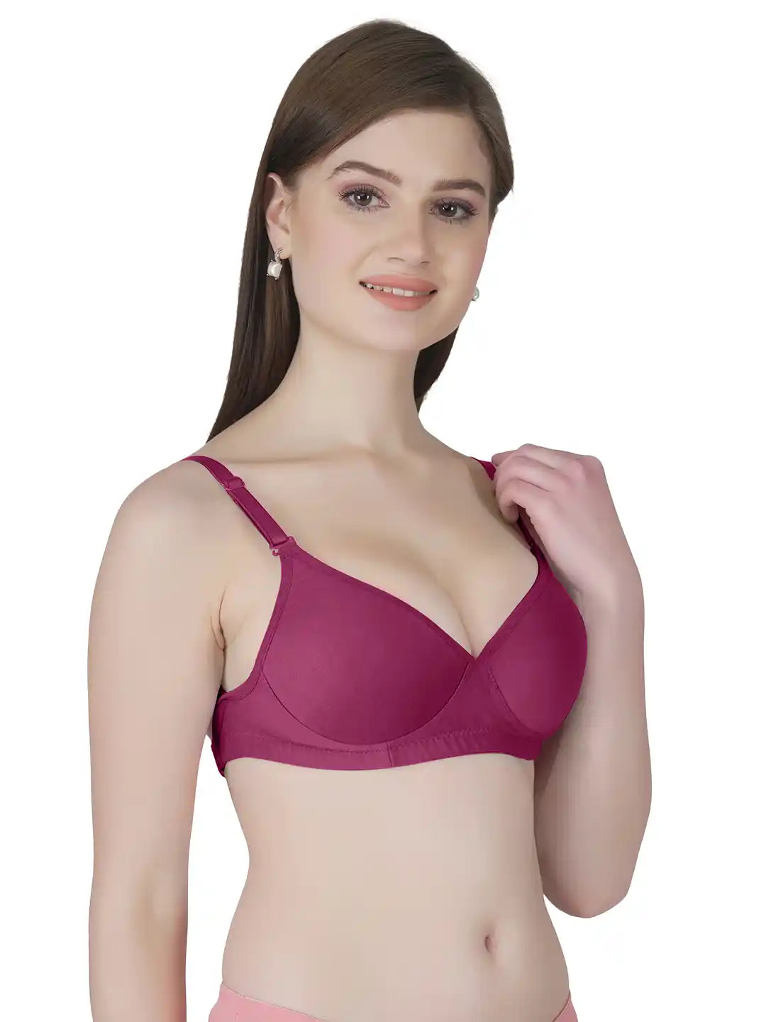 Sushme Transparent Lightly Padded Backless Bra - Cotton Rich - Seamless, Full Coverage, Multiway Straps - T-Shirt Bra (Sushme 516-MG)
