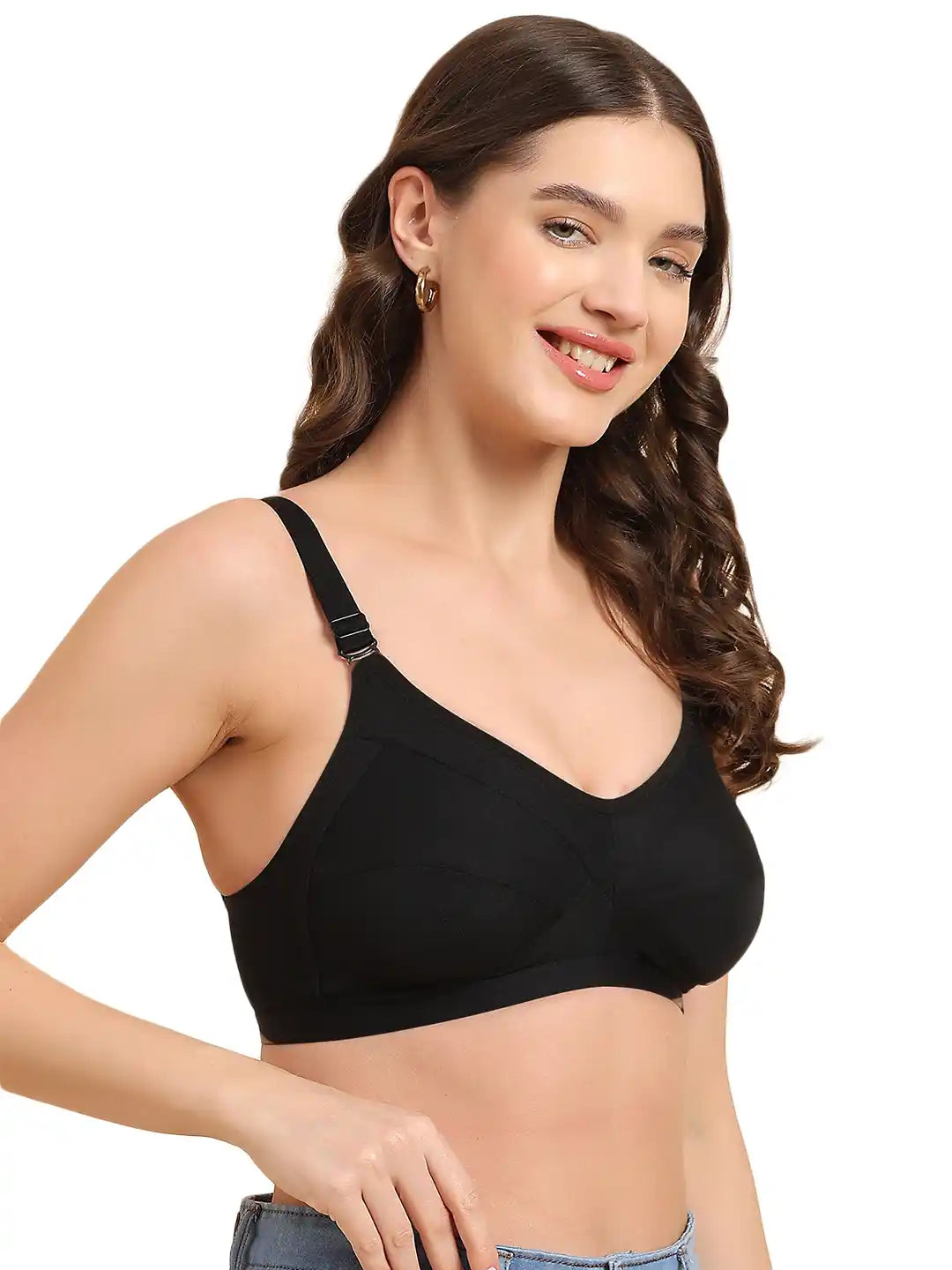 Sushme Non-Padded M-Shape Minimiser Bra | Full Coverage | Adjustable Straps | Hook & Eye Closure | Plus Size Comfort | Ideal for Daily Wear (Sushme F-1161)