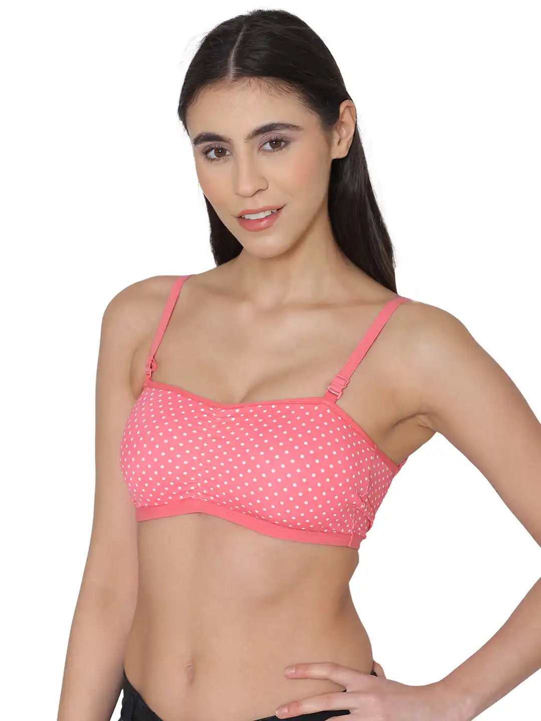 Sushme Minimiser Non Padded - 100% Cotton - U-Shaped Back - Full Coverage, Wirefree, Seamless T-Shirt Bra (Sushme TUBE BRA 279133-PRINTED)