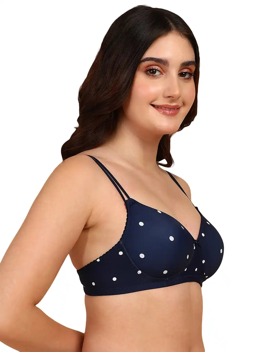 Sushme Backless Transparent Back Bra - Lightly Padded - Soft Polyamide Fabric - Seamless, Full Coverage, Multiway Straps - T-Shirt Bra (Sushme 19208-PRINTED)
