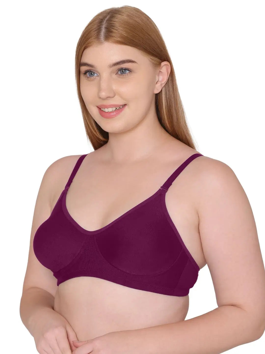 Sushme Non Padded Everyday Bra - Cotton Rich - Full Coverage, Wireless, Seamless, Multiway Straps - T-Shirt Bra (Sushme 83-MG)