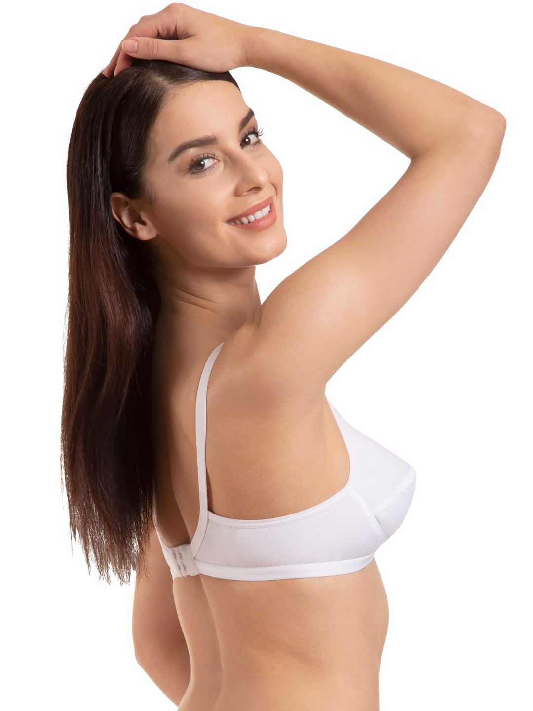 Sushme Choli Cut Cotton Bra - 100% Cotton - Non Padded - U Shaped back - Seamed, Wirefree, Full Coverage Bra (Sushme-113-WH)