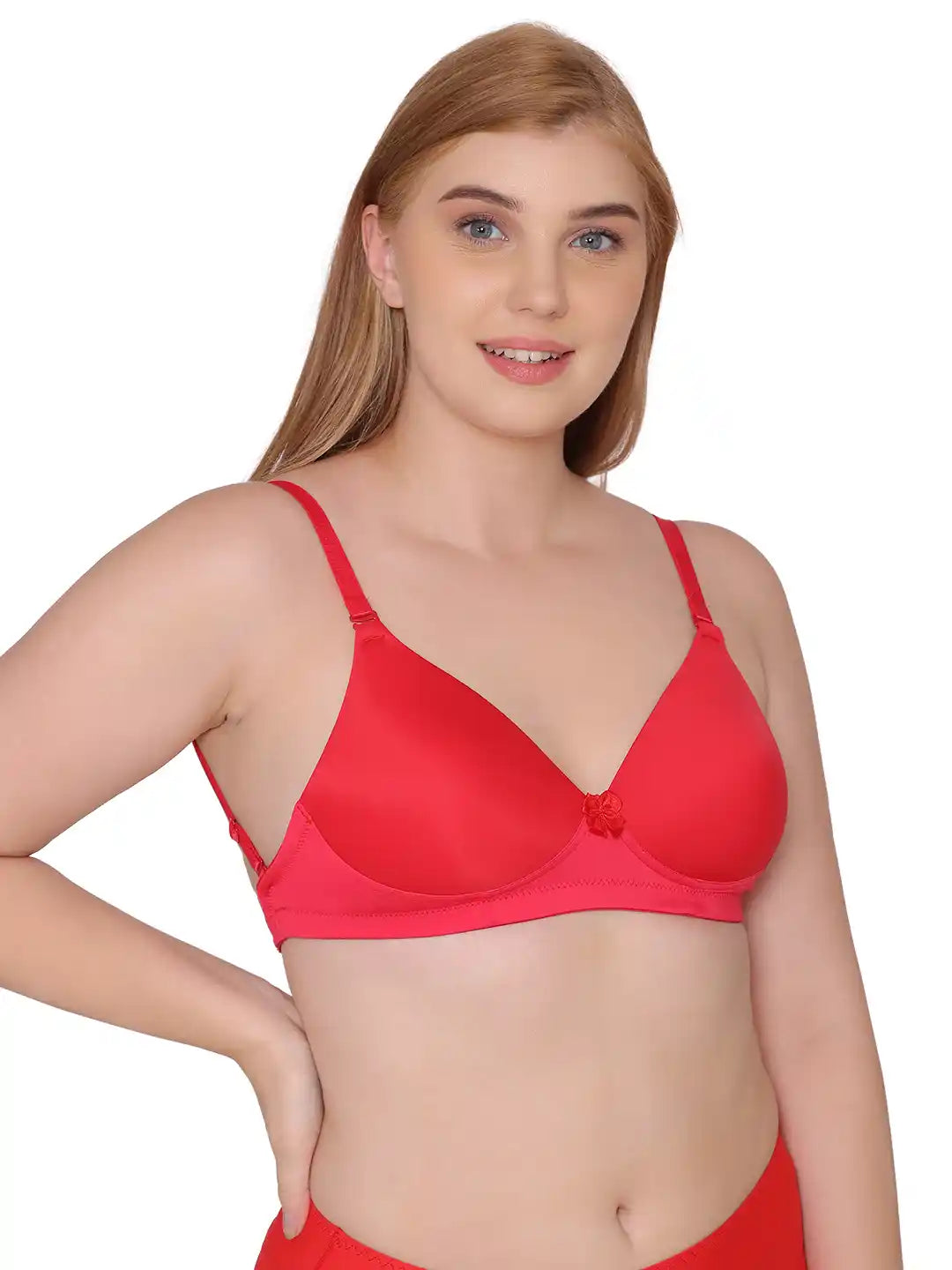 Sushme Heavily Padded Tiger Print Pushup Bra - Cotton Rich - 3/4th Coverage, Wireless, Multiway Straps, Seamless - T-Shirt Bra (Sushme 195-RD)