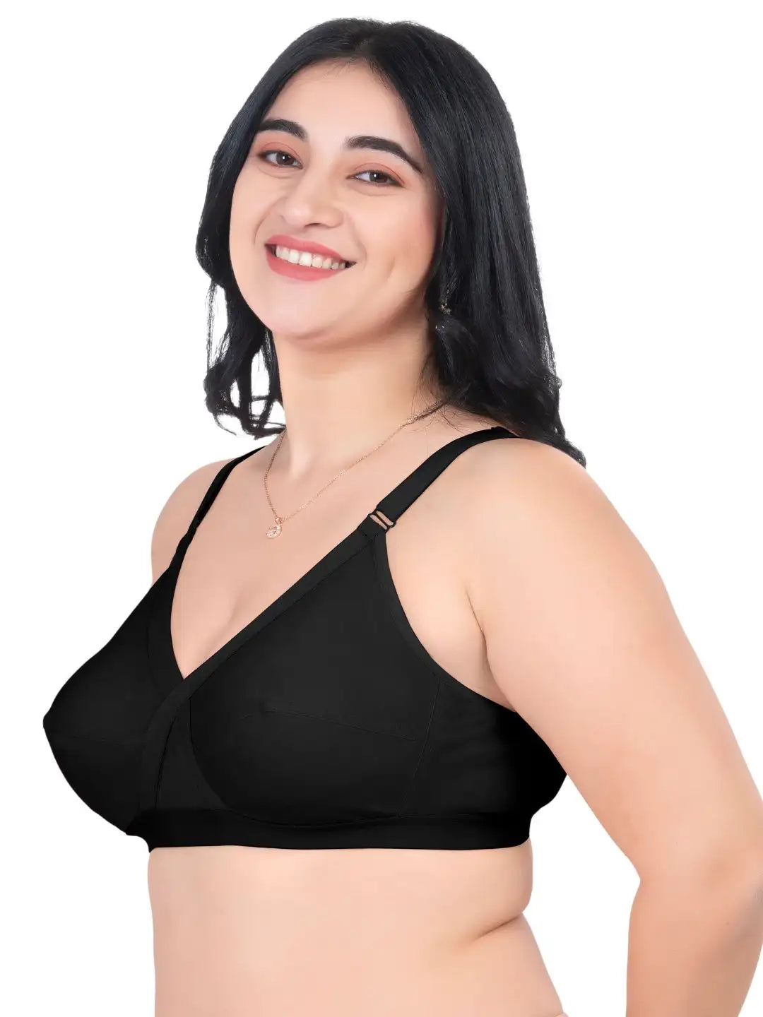 Sushme Minimiser Cross Fit Bra - 100% Cotton - Non-Padded - Full Coverage, Broad Straps, Wireless Seamed Bra (Sushme 325)