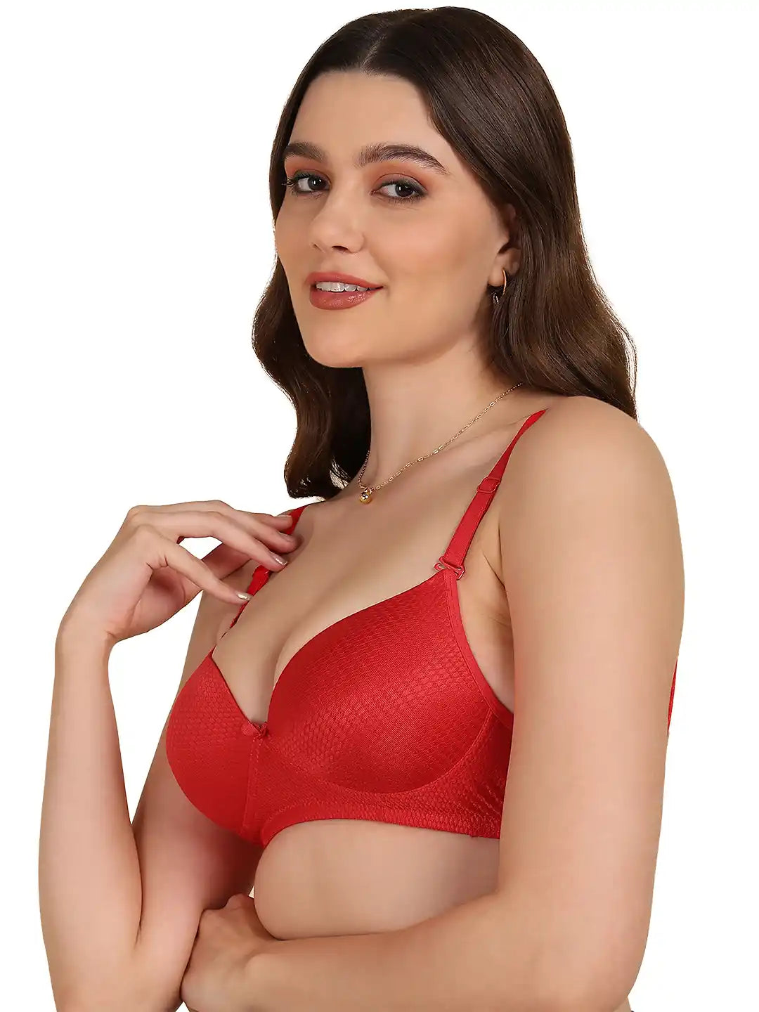 Sushme Medium Padded Cotton Rich Bra - Full Coverage, Seamless, Multiway Straps, Wirefree Everyday T-Shirt Bra (Sushme 15330-PRINTED)