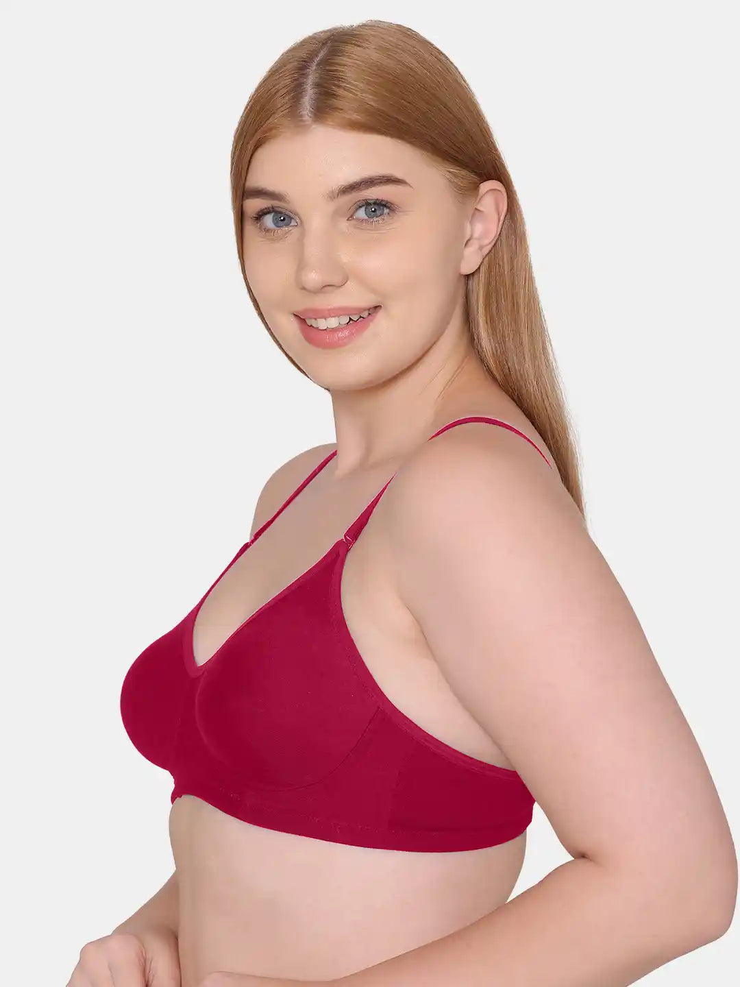 Sushme Non Padded Single Hook Bra - Cotton Rich Fabric - Full Coverage, Multiway Straps, Wirefree, Seamless T-Shirt Bra (Sushme-285-WIN)