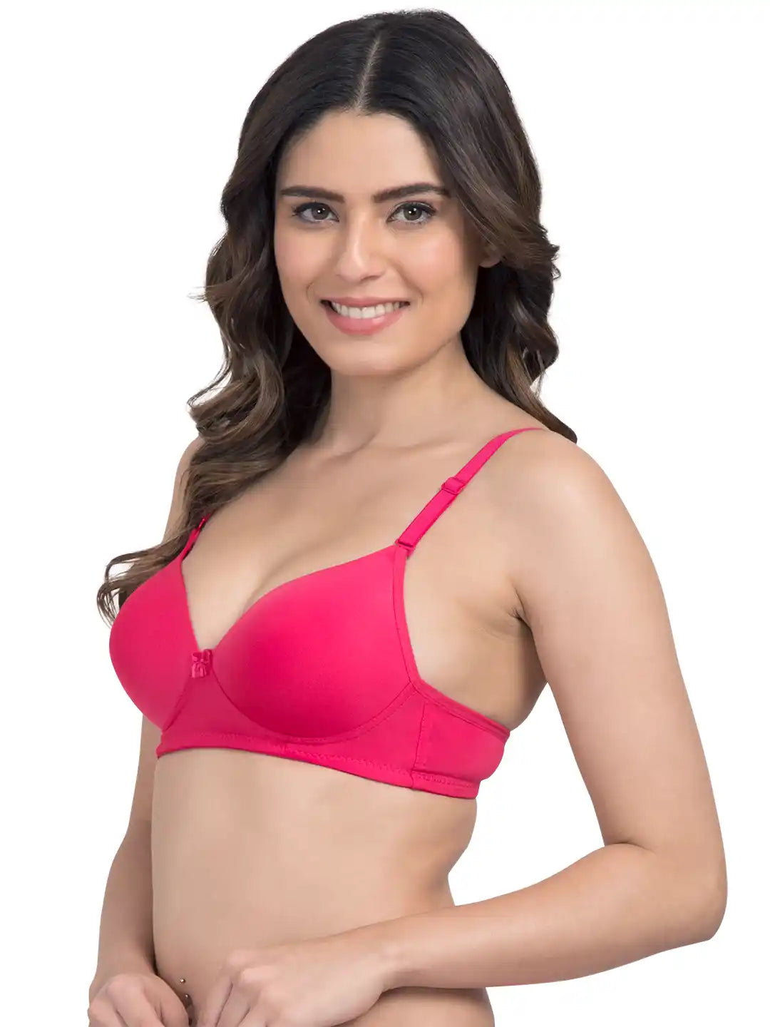 Sushme Lightly Padded Bra - Cotton Rich - Seamless, Full Coverage, Multiway Straps, Wirefree Everyday T-Shirt Bra (Sushme-1570-DPK)
