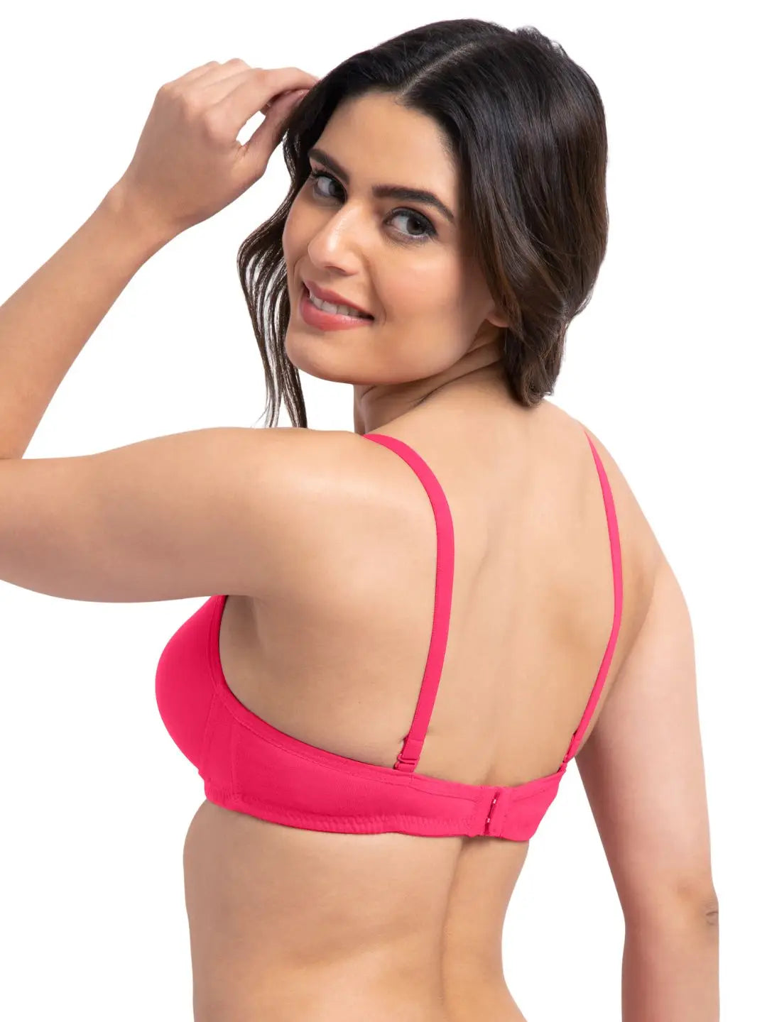 Sushme Super Soft Medium Padded Bra - Cotton Rich - Full Coverage - Wirefree - Multiway Straps - Seamless T-shirt Bra (Sushme 5413-DPK)