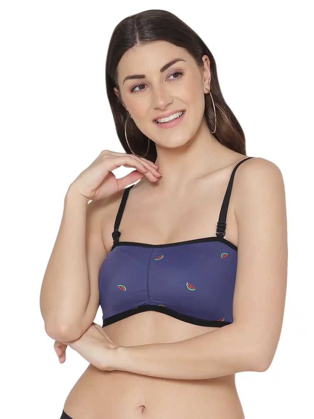 Sushme Minimiser Non Padded - 100% Cotton - U-Shaped Back - Full Coverage, Wirefree, Seamless T-Shirt Bra (Sushme TUBE BRA 279114-PRINTED)