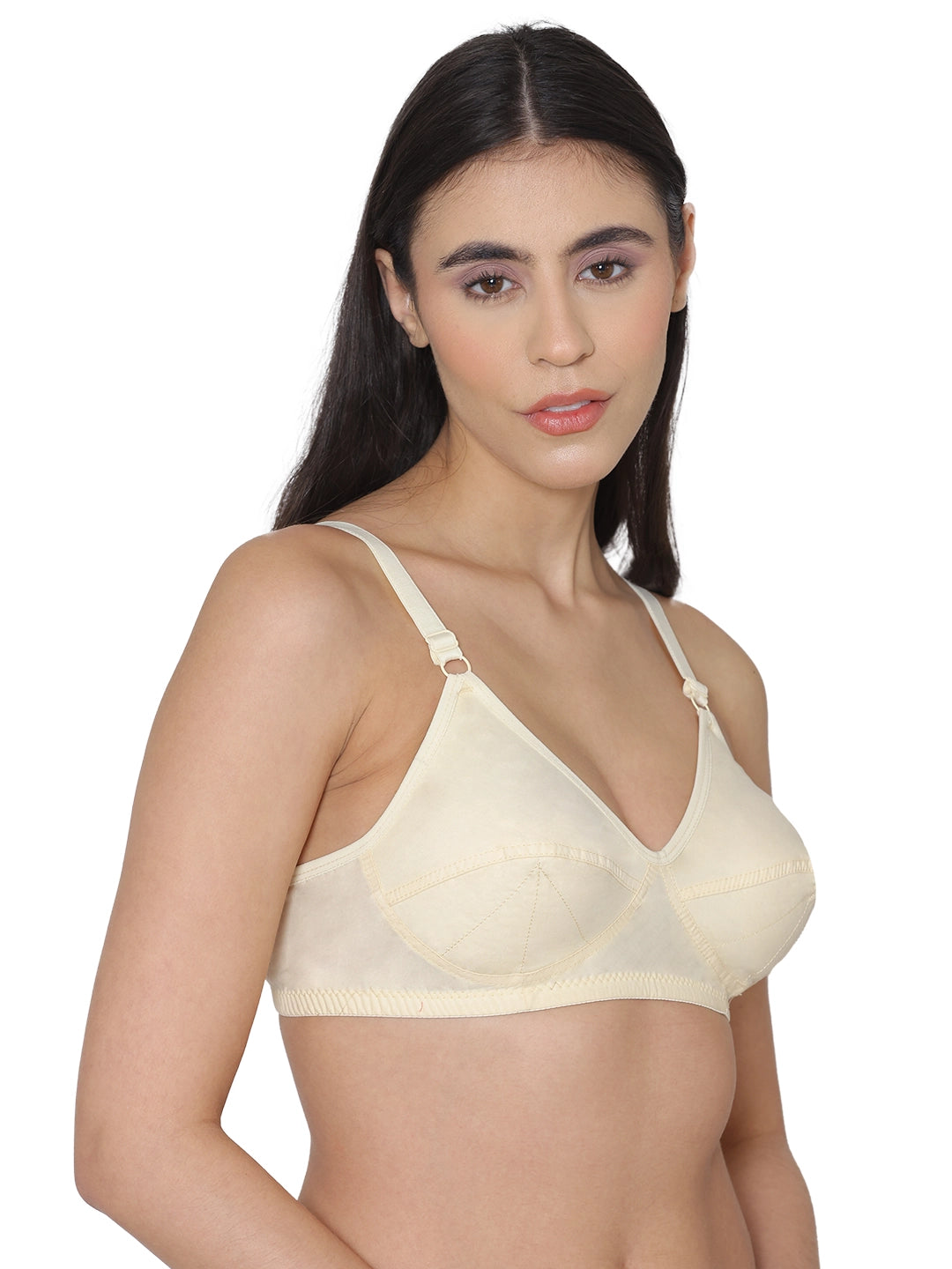 Sushme Minimiser Full Figure Bra - 100% Cotton - Non-Padded - Full Coverage, Wireless Seamed Bra (Sushme 375-SK)