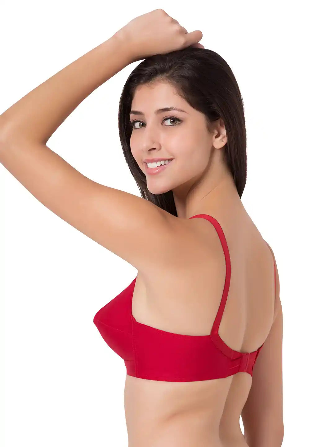 Sushme U Shaped Back - 100% Cotton Full Figure Bra - Minimizer - Non Padded - Full Coverage Wirefree Seamed Bra(Sushme LYCRA-RD)