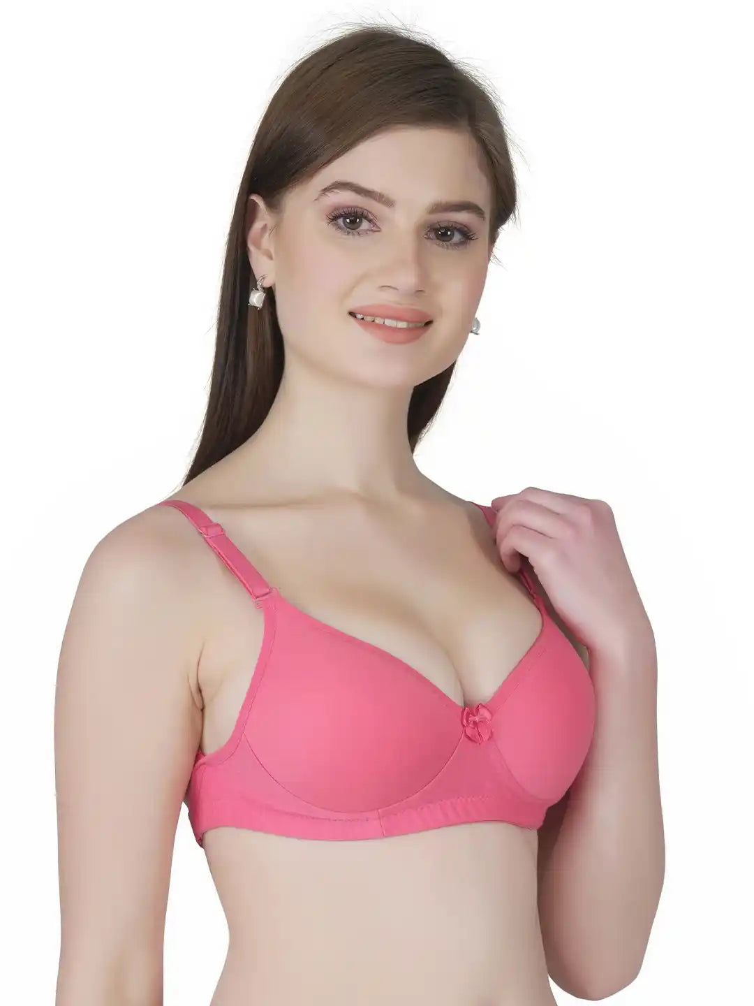 Sushme Transparent Lightly Padded Backless Bra - Cotton Rich - Seamless, Full Coverage, Multiway Straps - T-Shirt Bra (Sushme 516-CRL)