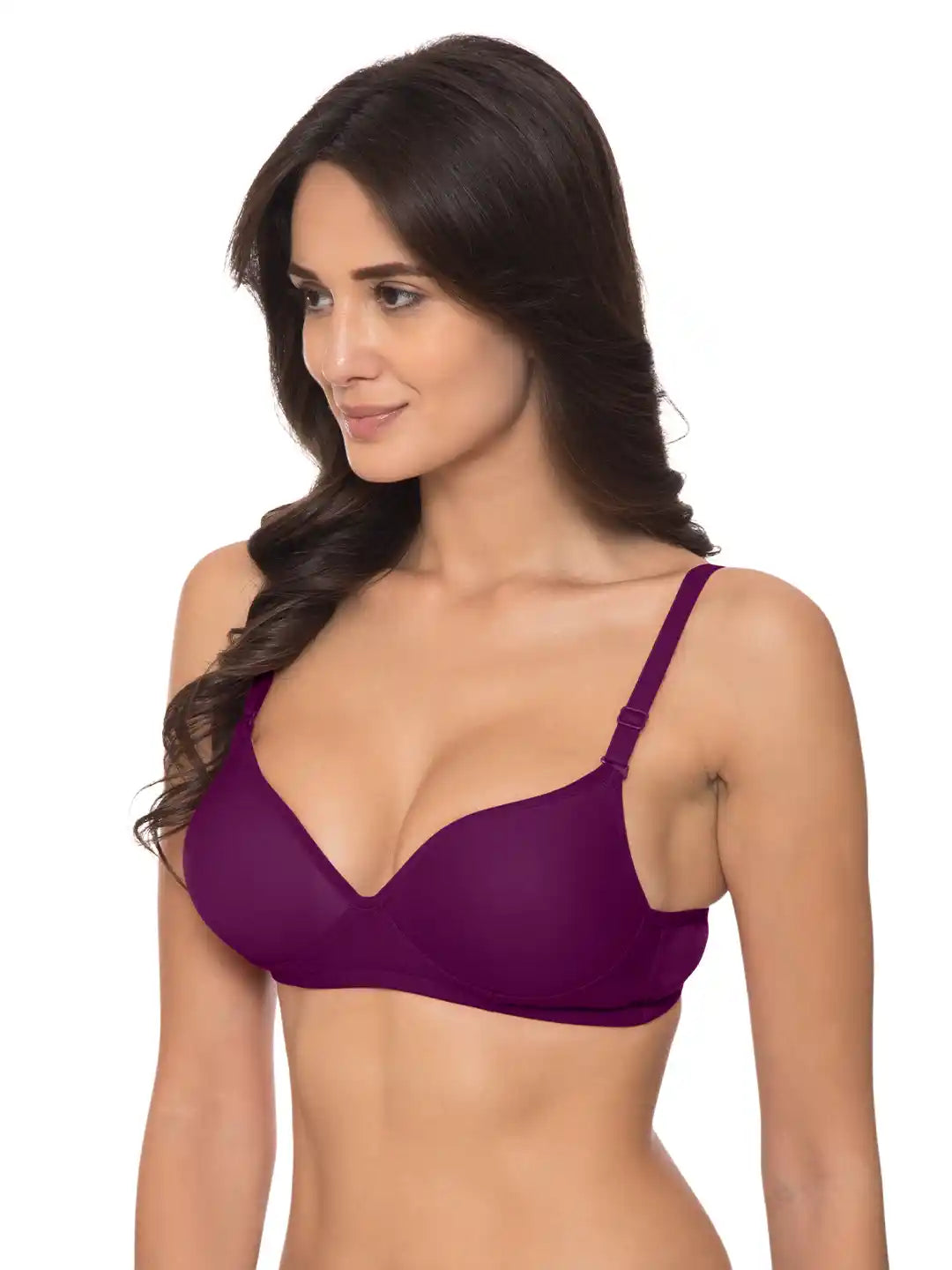 Sushme Heavily Padded Push-Up Bra - Cotton Rich - Balconette - 3/4th Coverage, Seamless, Wireless, Multiway Straps - T-Shirt Bra (Sushme 15-MG)