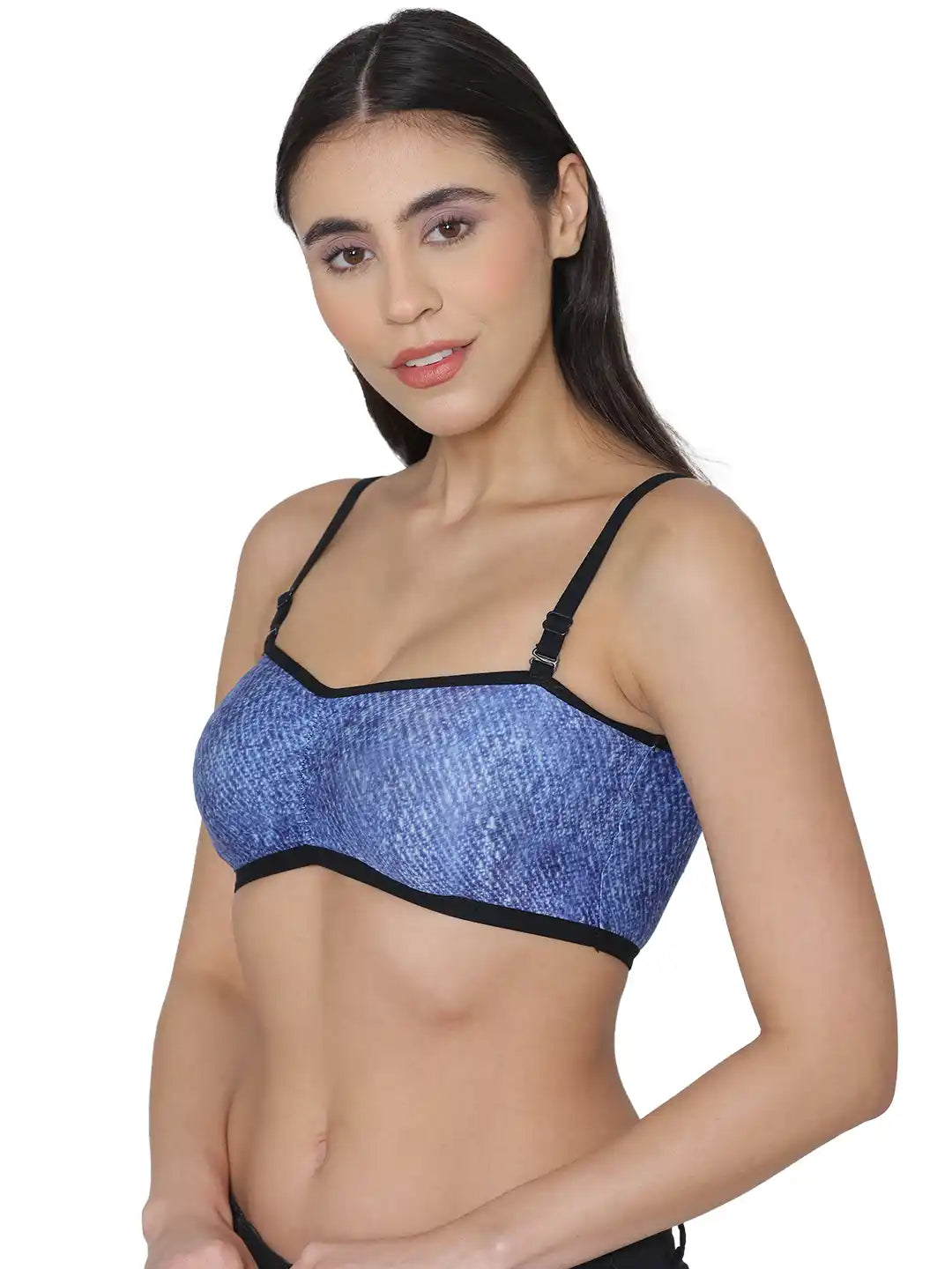 Sushme Minimiser Non Padded - 100% Cotton - U-Shaped Back - Full Coverage, Wirefree, Seamless T-Shirt Bra (Sushme TUBE BRA 279131-PRINTED)