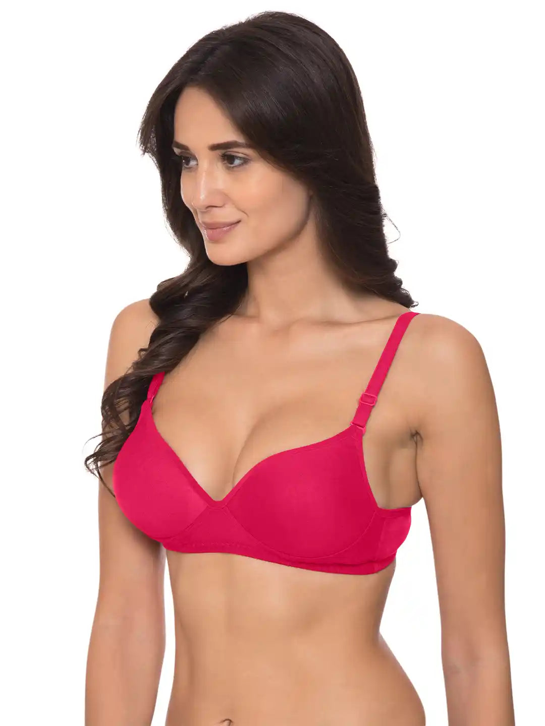 Sushme Heavily Padded Push-Up Bra - Cotton Rich - Balconette - 3/4th Coverage, Seamless, Wireless, Multiway Straps - T-Shirt Bra (Sushme 15-DPK)
