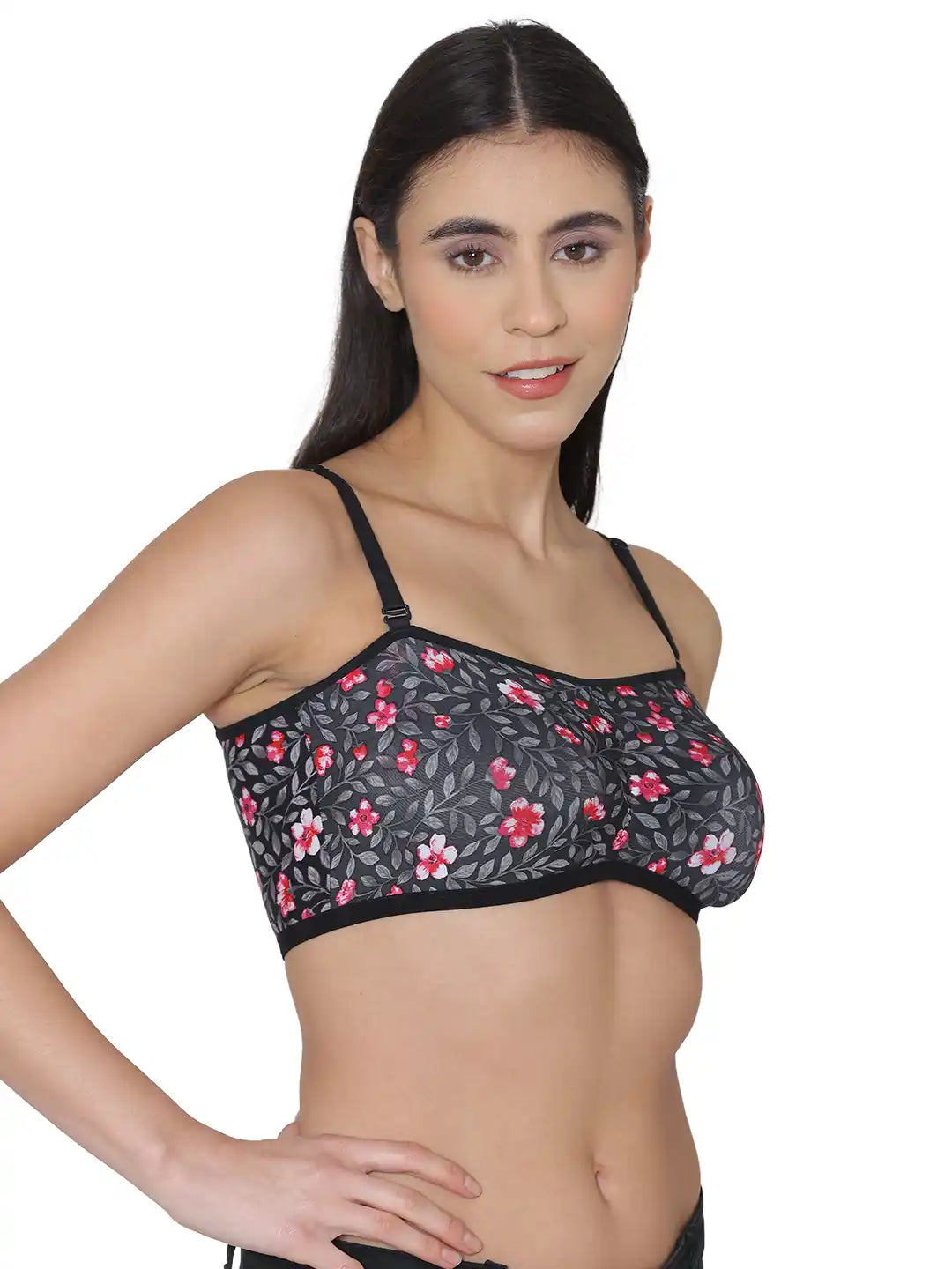 Sushme Minimiser Non Padded - 100% Cotton - U-Shaped Back - Full Coverage, Wirefree, Seamless T-Shirt Bra (Sushme TUBE BRA 279134-PRINTED)