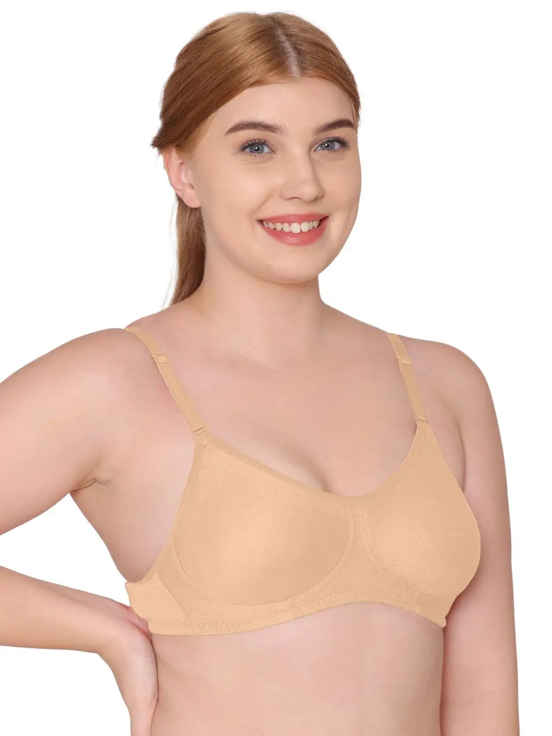 Sushme Non Padded Everyday Bra - Cotton Rich - Full Coverage, Wireless, Seamless, Multiway Straps - T-Shirt Bra (Sushme 83-SK)