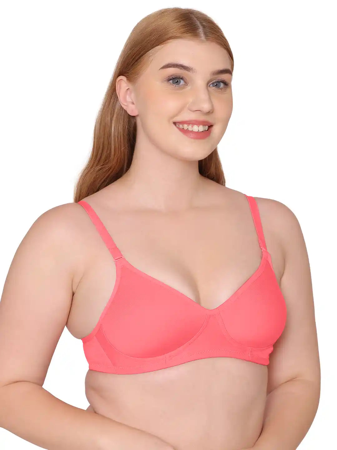 Sushme Super Soft Medium Padded Bra - Cotton Rich Fabric - Full Coverage, Multiway Straps, Wirefree, Seamless T-Shirt Bra (Sushme 5555-CRL)