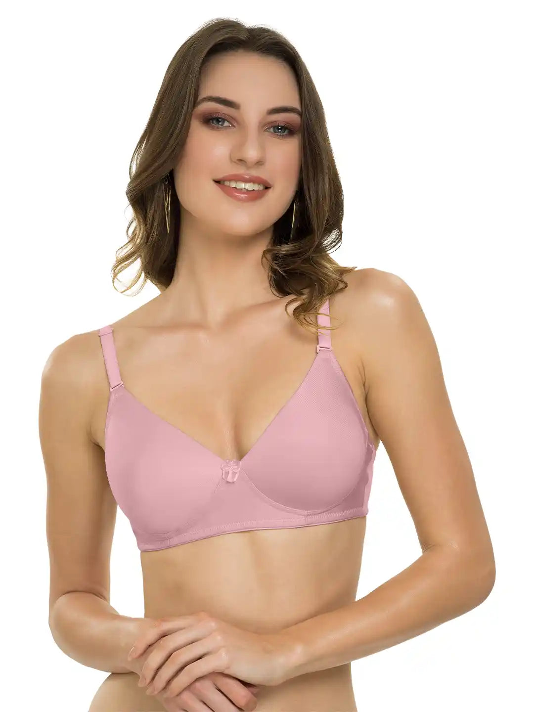 Sushme Heavily Padded Semi Push-Up Bra - Soft Polyamide Fabric - 3/4th Coverage, Wireless, Multiway Straps, Seamless - Everyday T-Shirt Bra (Sushme-199-PLM)