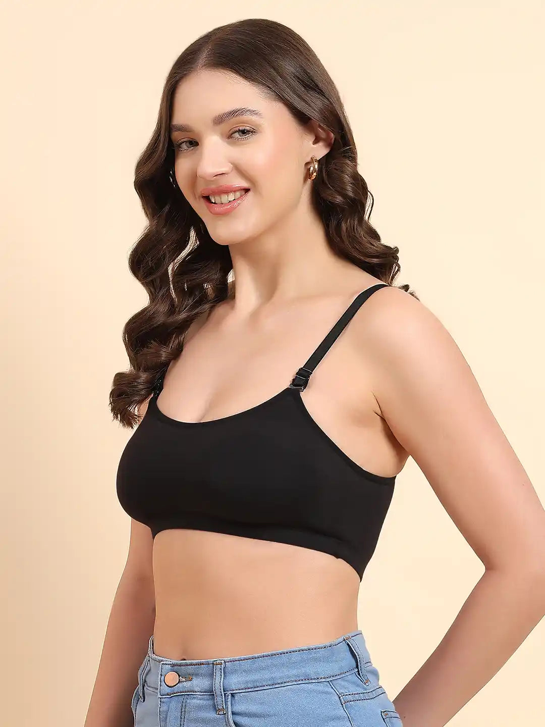 Sushme Non-Padded Slip-On Bra | Full Coverage | Wire-Free | Stretchable & Breathable | Convertible Straps | Pull-On Design | Everyday Comfort & Support (Sushme F-1141)