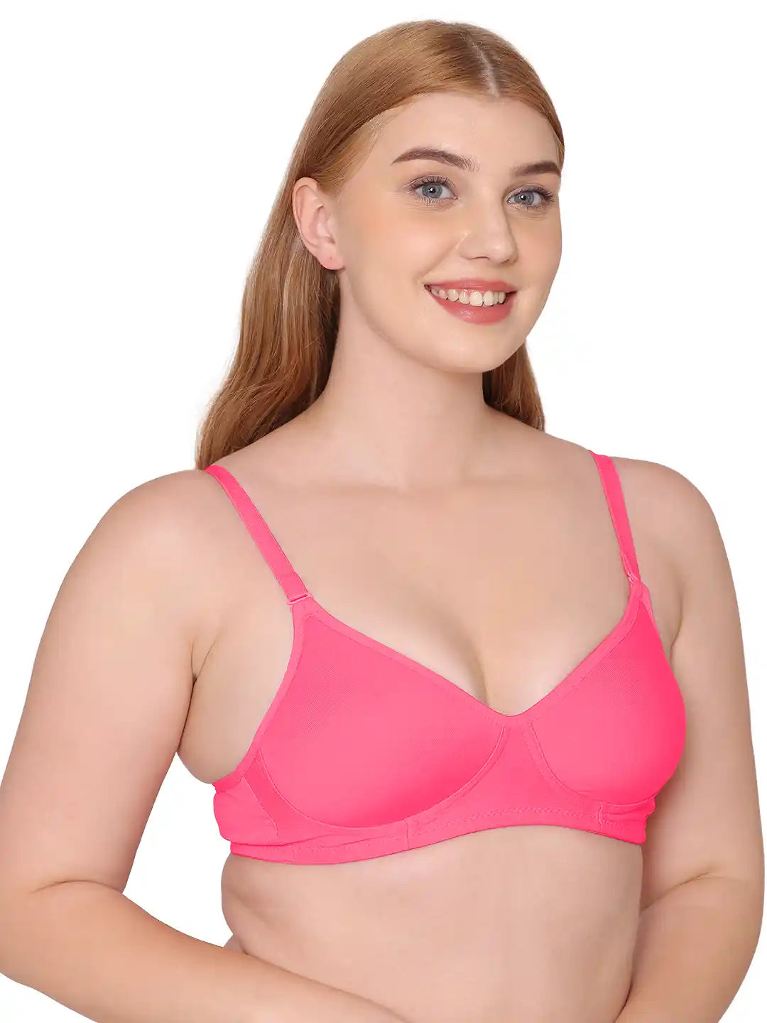 Sushme Super Soft Medium Padded Bra - Cotton Rich Fabric - Full Coverage, Multiway Straps, Wirefree, Seamless T-Shirt Bra (Sushme 5555-DPK)