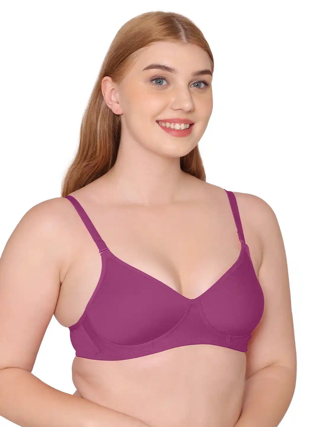 Sushme Super Soft Medium Padded Bra - Cotton Rich Fabric - Full Coverage, Multiway Straps, Wirefree, Seamless T-Shirt Bra (Sushme 5555-MG)