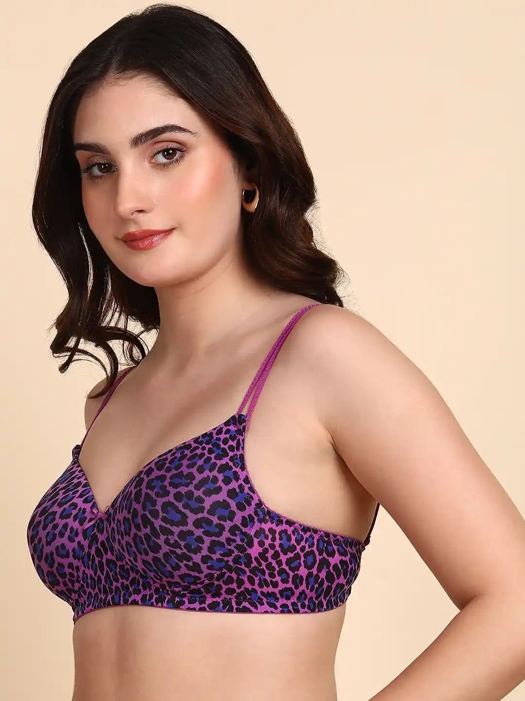 Sushme Backless Transparent Back Bra - Lightly Padded - Soft Polyamide Fabric - Seamless, Full Coverage, Multiway Straps - T-Shirt Bra (Sushme 19204-PRINTED)