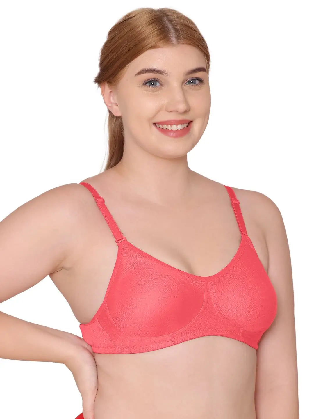 Sushme Non Padded Bra - Cotton Rich - Full Coverage, Wireless, Seamless, Multiway Straps - T-Shirt Bra (Sushme 91-CRL)