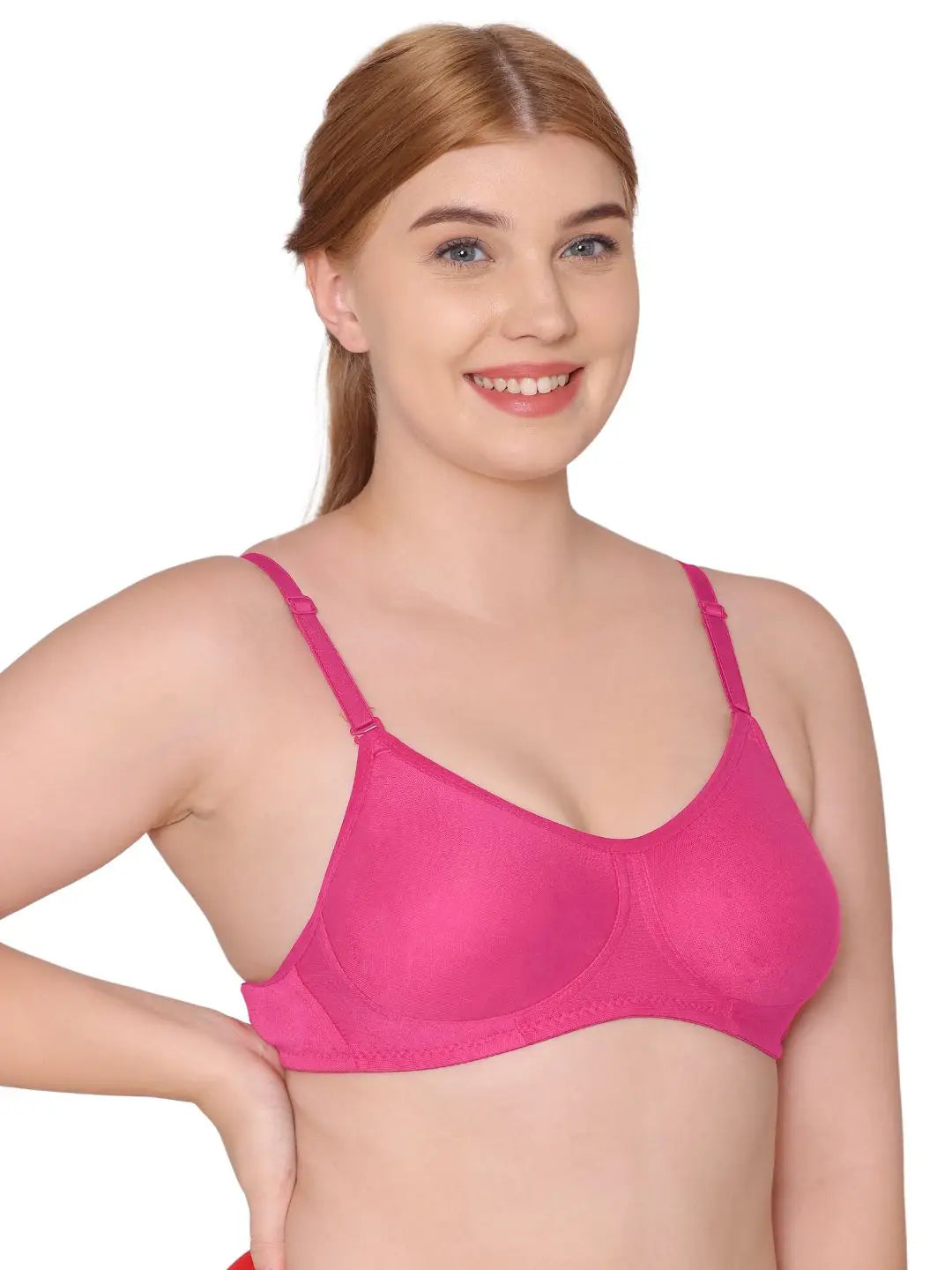Sushme Non Padded Bra - Cotton Rich - Full Coverage, Wireless, Seamless, Multiway Straps - T-Shirt Bra (Sushme 91-DPK)